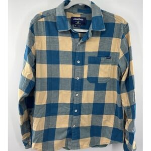 Chubbies Men's The Dusk Before Dijon Plaid Flannel Shirt Small Outdoor Preppy